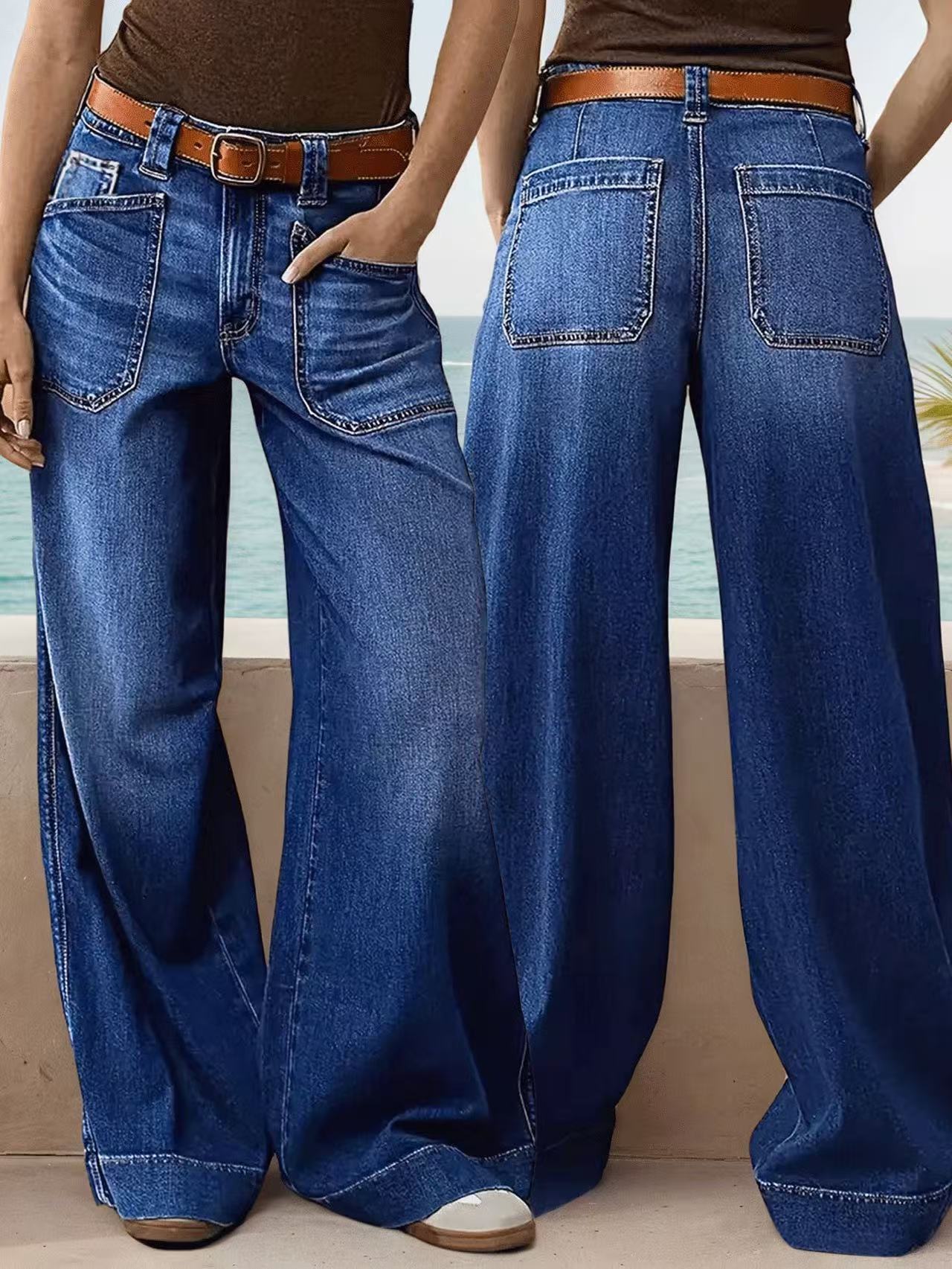 Women’s Wide-Leg Denim Pants – Trendy Street Style - Image 7