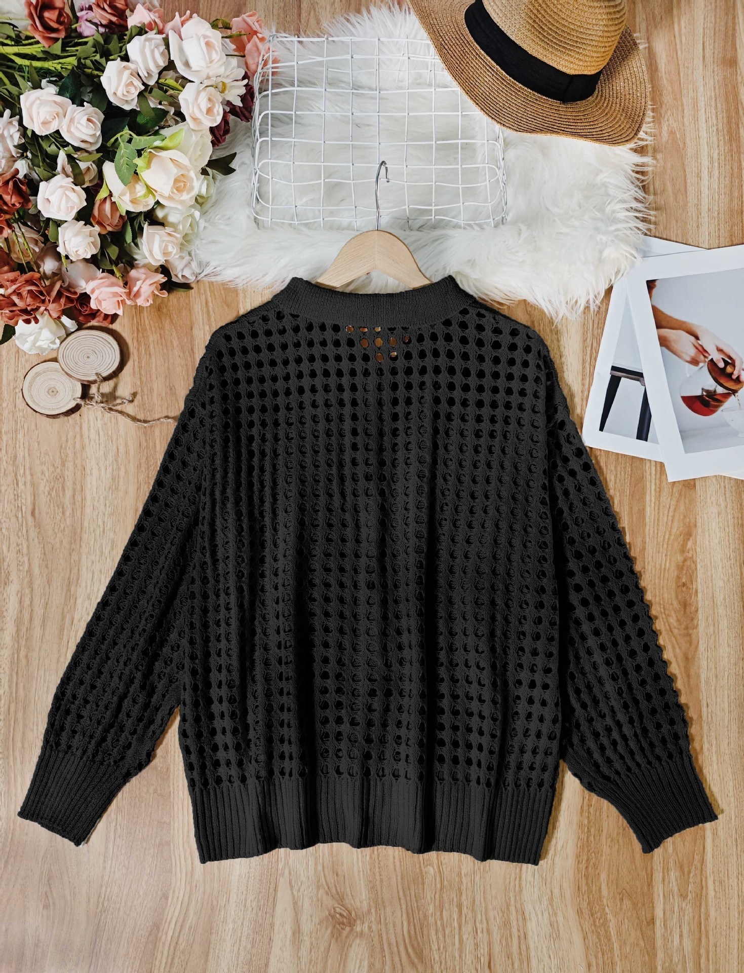Women’s Flower Velvet Cardigan – Casual & Chic - Image 2