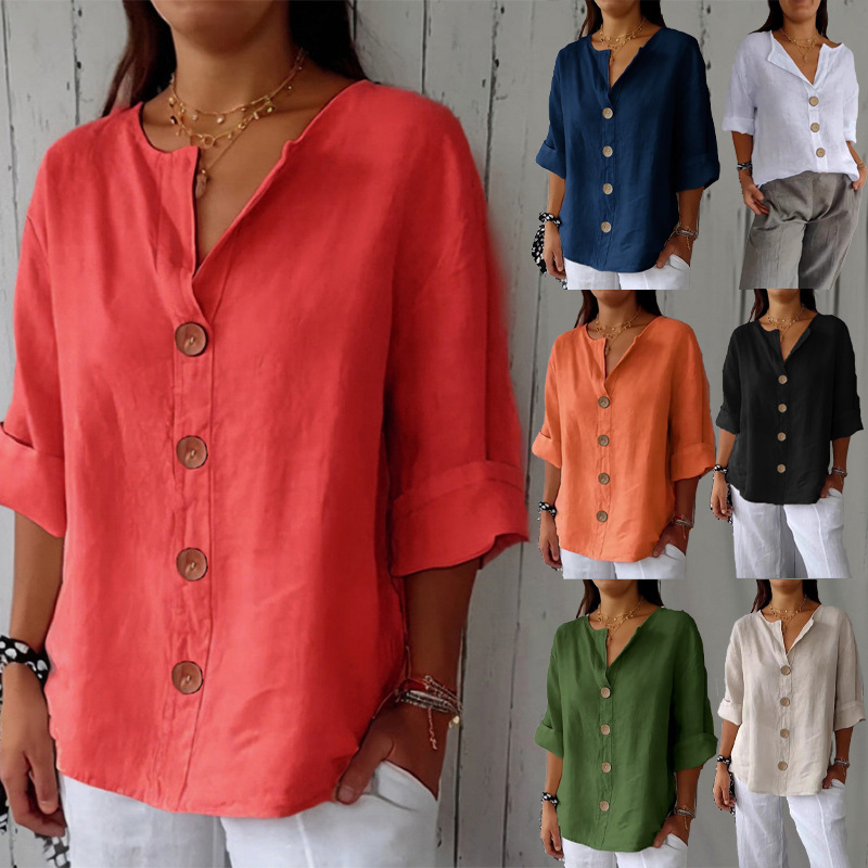 linen button down blouse