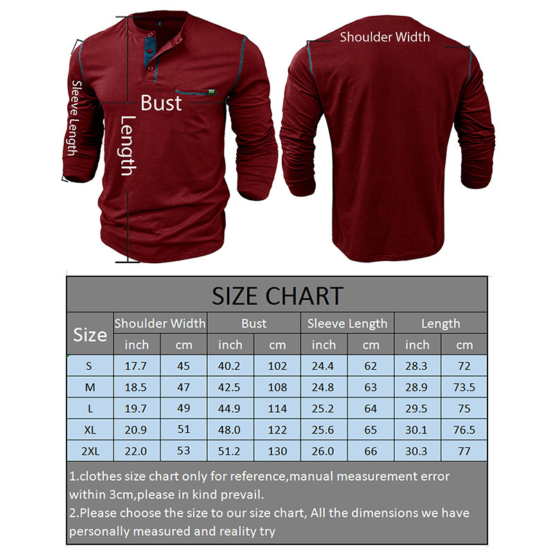 Men's Henley Shirt - 6-Color Comfortable - Image 7