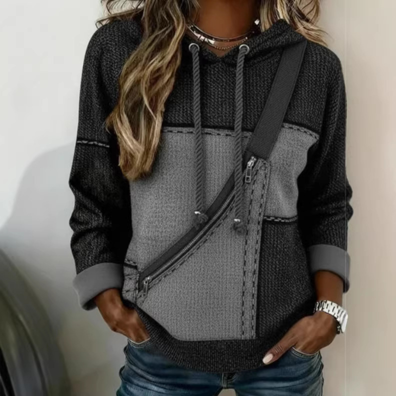 Sensational Women's 3D Zipper Print Hoodie | 5 Colors, Cozy Pullover Sweatshirt - Image 3