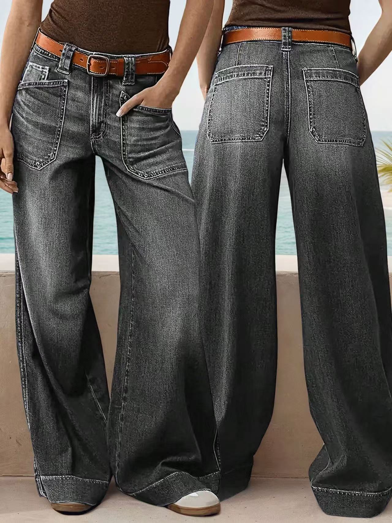 Women’s Wide-Leg Denim Pants – Trendy Street Style - Image 5