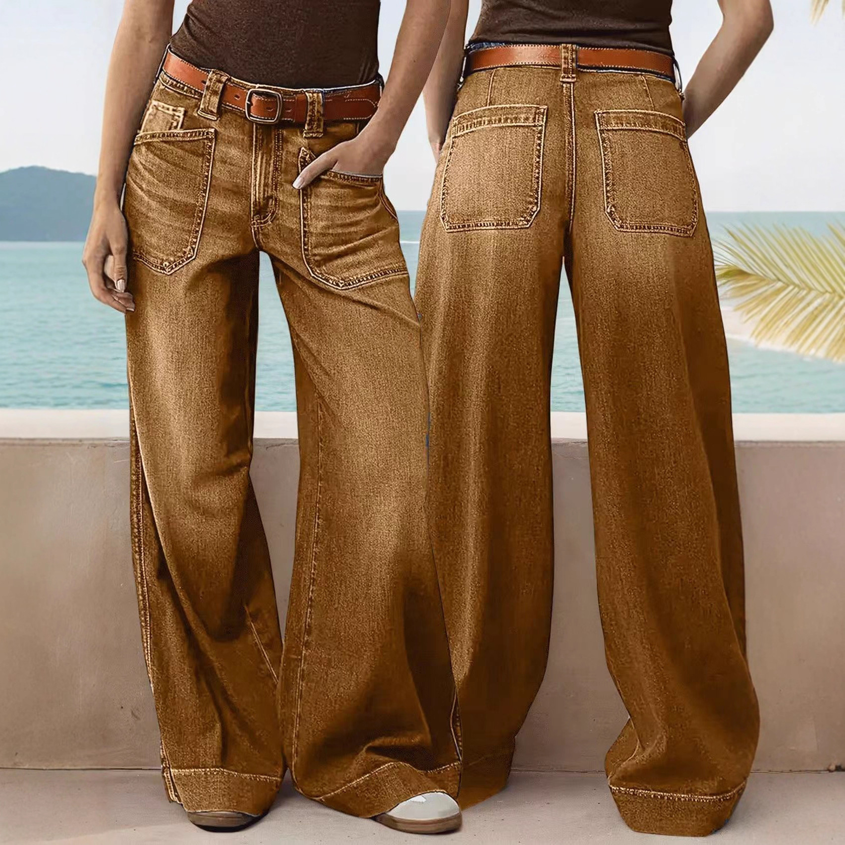 Women’s Wide-Leg Denim Pants – Trendy Street Style - Image 6