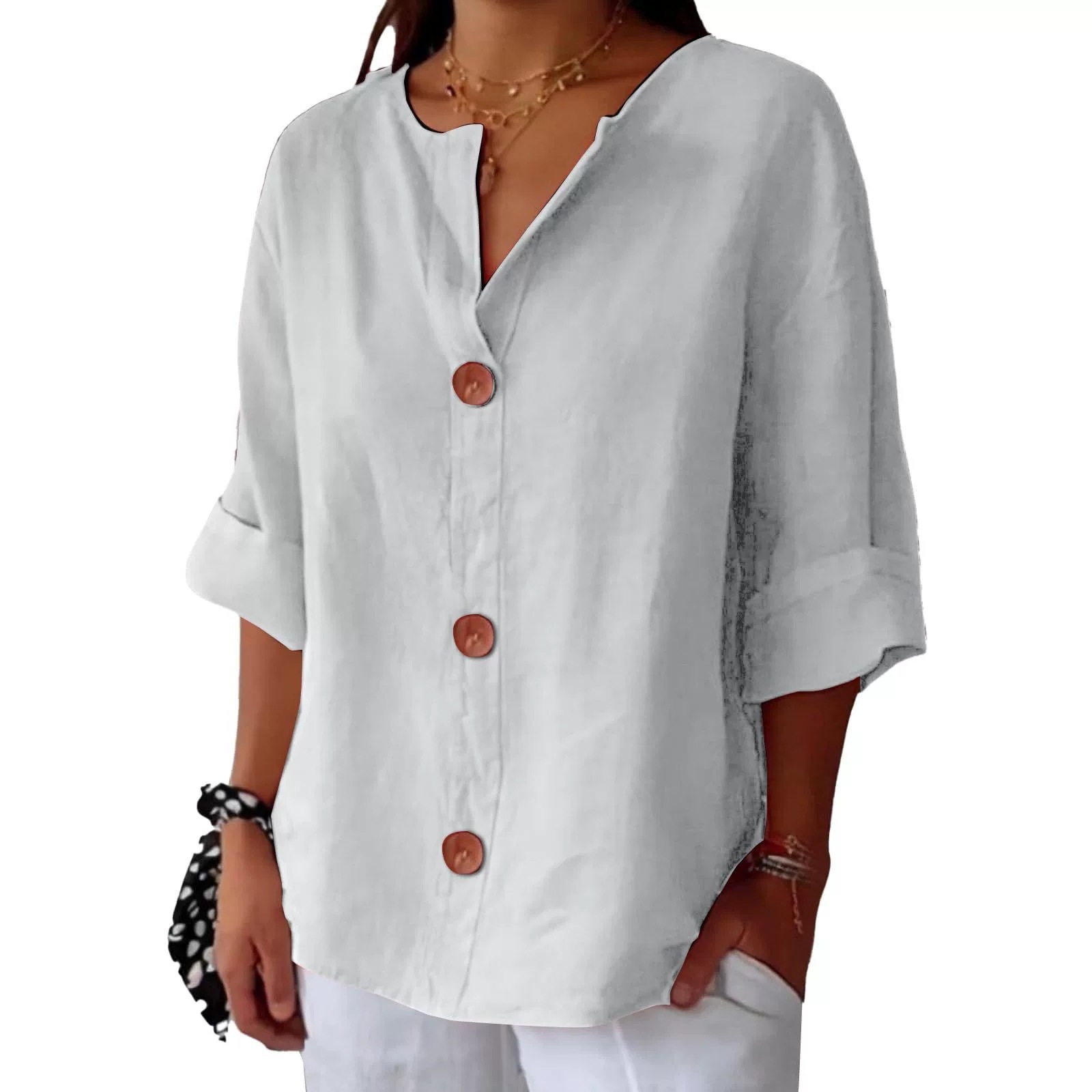 Women’s Linen Shirt – Casual & Breathable Comfort - Image 2