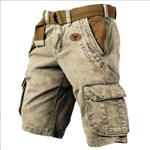 Men's Rugged Utility Cargo Shorts with Belt – Premium 100% Cotton, Casual Work & Outdoor Wear - Image 2