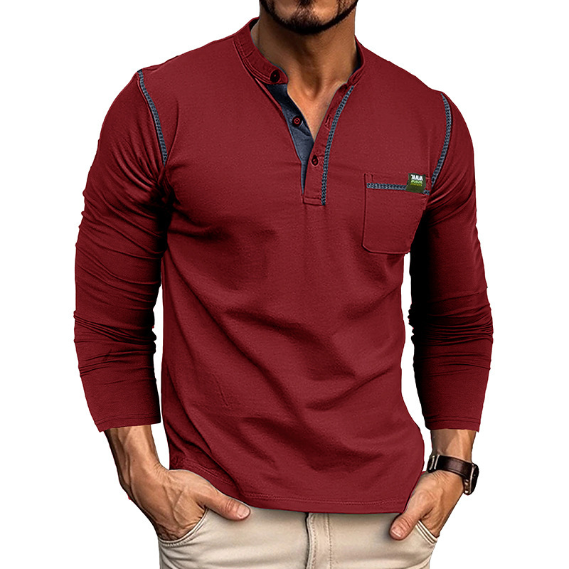 Men's Henley Shirt - 6-Color Comfortable - Image 9