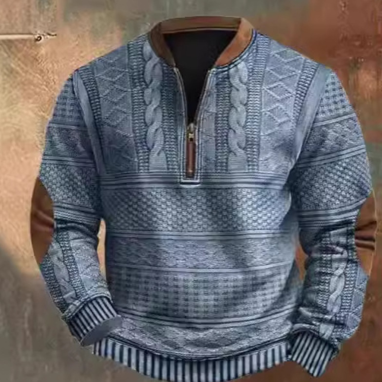 men's vintage cable knit quarter-zip sweatshirt