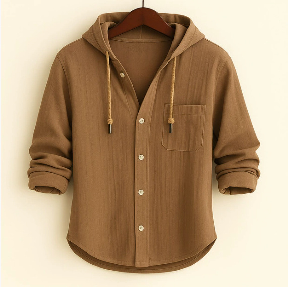 Men's Linen Hooded Button-Down Shirt | 5 Colors, Beach Resort Top - Image 5