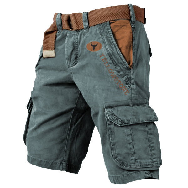 Men's Rugged Utility Cargo Shorts with Belt – Premium 100% Cotton, Casual Work & Outdoor Wear - Image 8