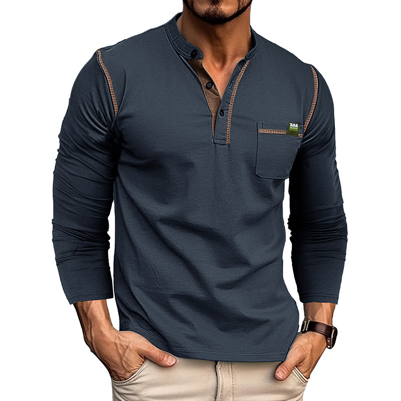 Men's Henley Shirt - 6-Color Comfortable - Image 8