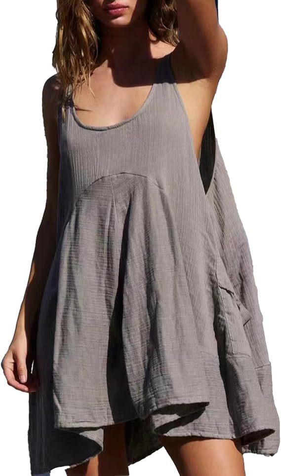 Breathtaking Women's Cotton Tie-Back Mini Dress — Boho Open Back, 9 Colors - Image 9