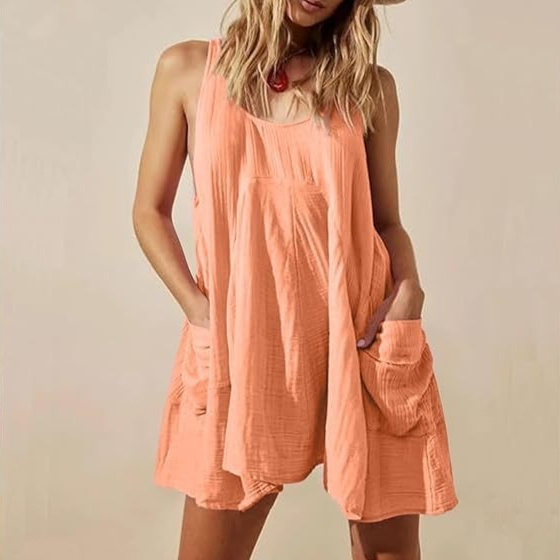Breathtaking Women's Cotton Tie-Back Mini Dress — Boho Open Back, 9 Colors