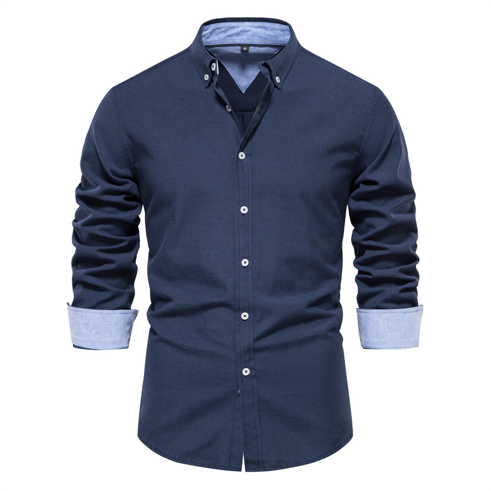 Sensational Men's Oxford Button-Down Shirt | 7 Colors, Contrast Cuff Dress Shirt