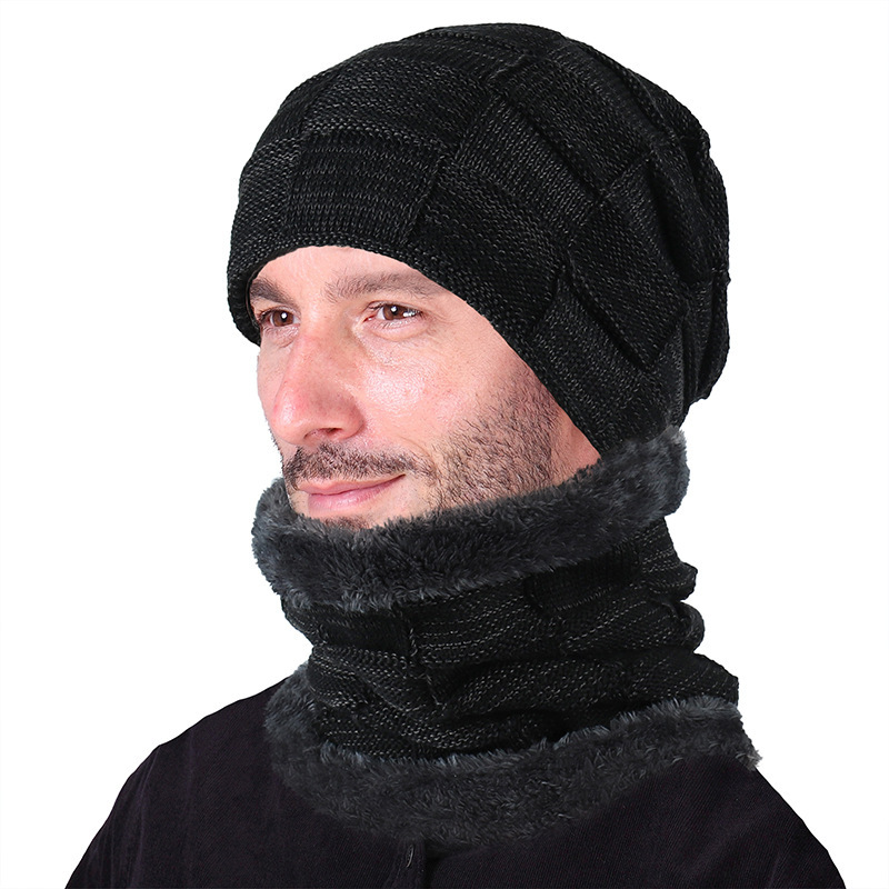 Mens Winter Knit Beanie Set: 2 Ultimate & Perfect Fleece Pieces